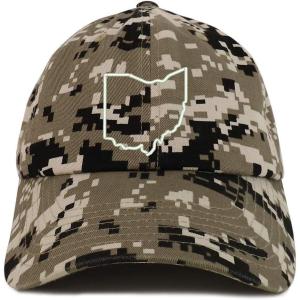 imageTrendy Apparel Shop Ohio State Outline State Embroidered Cotton Dad HatBeige Digital Camo