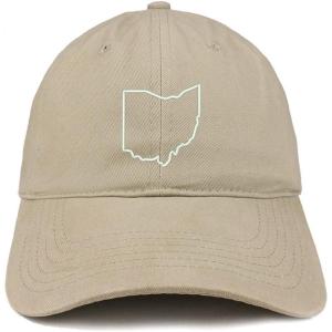 imageTrendy Apparel Shop Ohio State Outline State Embroidered Cotton Dad HatKhaki