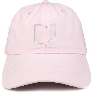 imageTrendy Apparel Shop Ohio State Outline State Embroidered Cotton Dad HatLtpink