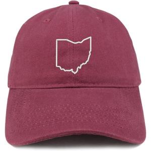 imageTrendy Apparel Shop Ohio State Outline State Embroidered Cotton Dad HatMaroon