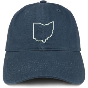 imageTrendy Apparel Shop Ohio State Outline State Embroidered Cotton Dad HatNavy