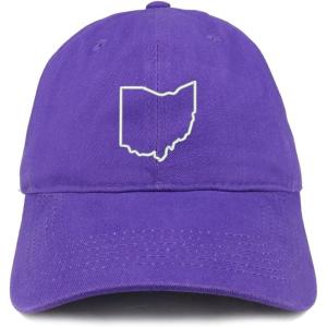 imageTrendy Apparel Shop Ohio State Outline State Embroidered Cotton Dad HatPurple