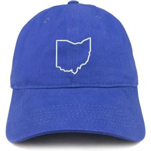 imageTrendy Apparel Shop Ohio State Outline State Embroidered Cotton Dad HatRoyal