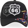 imageTrendy Apparel Shop Route 66 Classic Car Embroidered Structured Baseball CapBlack 2