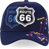 imageTrendy Apparel Shop Route 66 Classic Car Embroidered Structured Baseball CapNavy 2