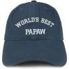 imageTrendy Apparel Shop Worlds Best Papaw Embroidered Soft Crown 100 Brushed Cotton CapNavy