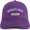 imageTrendy Apparel Shop Worlds Best Papaw Embroidered Soft Crown 100 Brushed Cotton CapPurple