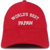 imageTrendy Apparel Shop Worlds Best Papaw Embroidered Soft Crown 100 Brushed Cotton CapRed