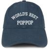 imageTrendy Apparel Shop Worlds Best Poppop Embroidered Low Profile Soft Cotton Baseball CapNavy