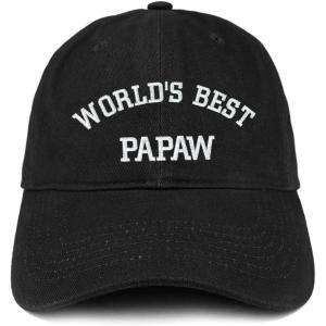 imageTrendy Apparel Shop Worlds Best Papaw Embroidered Soft Crown 100 Brushed Cotton CapBlack