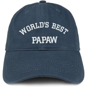 imageTrendy Apparel Shop Worlds Best Papaw Embroidered Soft Crown 100 Brushed Cotton CapNavy