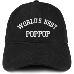 imageTrendy Apparel Shop Worlds Best Poppop Embroidered Low Profile Soft Cotton Baseball CapBlack