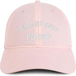 imageTrendy Apparel Shop Worlds Best Poppop Embroidered Low Profile Soft Cotton Baseball CapLight Pink