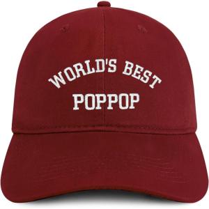 imageTrendy Apparel Shop Worlds Best Poppop Embroidered Low Profile Soft Cotton Baseball CapMaroon