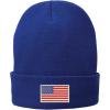 imageTrendy Apparel Shop US American Flag White Embroidered Winter Folded Long BeanieRoyal