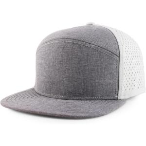 imageTrendy Apparel Shop Oversize XXL 6 Panel Camper Style Performance Snapback CapGrey White