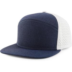 imageTrendy Apparel Shop Oversize XXL 6 Panel Camper Style Performance Snapback CapNavy White
