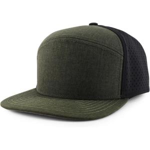imageTrendy Apparel Shop Oversize XXL 6 Panel Camper Style Performance Snapback CapOlive Black