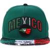 imageHecho En Mexico Eagle 3D Embroidered Flat Bill Snapback CapDark Green Black 2