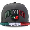 imageHecho En Mexico Eagle 3D Embroidered Flat Bill Snapback CapDark Grey Black 2