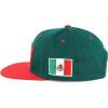 imageHecho En Mexico Eagle 3D Embroidered Flat Bill Snapback CapGreen Red