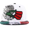 imageHecho En Mexico Eagle 3D Embroidered Flat Bill Snapback CapWhite