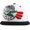 imageHecho En Mexico Eagle 3D Embroidered Flat Bill Snapback CapWhite Black Mexico