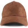 imageTrendy Apparel Shop Plain Faux Suede Leather Adjustable Structured Baseball CapBrown