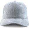 imageTrendy Apparel Shop Plain Faux Suede Leather Adjustable Structured Baseball CapGrey