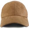imageTrendy Apparel Shop Plain Faux Suede Leather Adjustable Structured Baseball CapKhaki