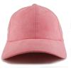 imageTrendy Apparel Shop Plain Faux Suede Leather Adjustable Structured Baseball CapPink