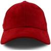 imageTrendy Apparel Shop Plain Faux Suede Leather Adjustable Structured Baseball CapRed