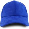imageTrendy Apparel Shop Plain Faux Suede Leather Adjustable Structured Baseball CapRoyal