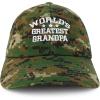 imageTrendy Apparel Shop Worlds Greatest Grandpa Embroidered Low Profile Soft Cotton Baseball CapDigital Green Camo