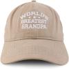 imageTrendy Apparel Shop Worlds Greatest Grandpa Embroidered Low Profile Soft Cotton Baseball CapKhaki