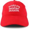 imageTrendy Apparel Shop Worlds Greatest Grandpa Embroidered Low Profile Soft Cotton Baseball CapRed