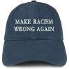 imageTrendy Apparel Shop Make Racism Wrong Again Embroidered Soft Crown 100 Brushed Cotton CapNavy