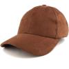 imageTrendy Apparel Shop Plain Faux Suede Leather Adjustable Structured Baseball CapBrown