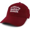 imageTrendy Apparel Shop Worlds Greatest Grandpa Embroidered Low Profile Soft Cotton Baseball CapMaroon