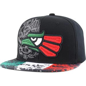 imageHecho En Mexico Eagle 3D Embroidered Flat Bill Snapback CapBlack