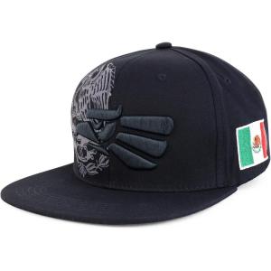 imageHecho En Mexico Eagle 3D Embroidered Flat Bill Snapback CapBlack Black