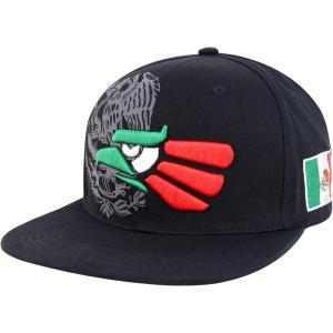 imageHecho En Mexico Eagle 3D Embroidered Flat Bill Snapback CapBlack Mexico