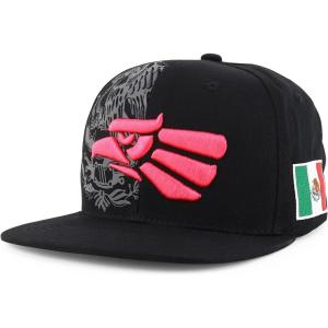 imageHecho En Mexico Eagle 3D Embroidered Flat Bill Snapback CapBlack Pink
