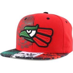 imageHecho En Mexico Eagle 3D Embroidered Flat Bill Snapback CapRed