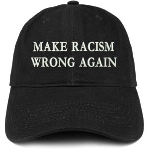 imageTrendy Apparel Shop Make Racism Wrong Again Embroidered Soft Crown 100 Brushed Cotton CapBlack