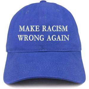imageTrendy Apparel Shop Make Racism Wrong Again Embroidered Soft Crown 100 Brushed Cotton CapRoyal