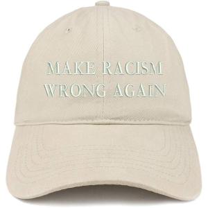 imageTrendy Apparel Shop Make Racism Wrong Again Embroidered Soft Crown 100 Brushed Cotton CapStone