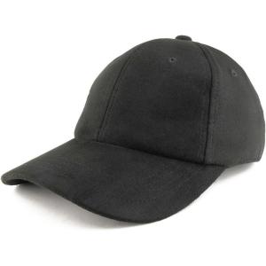 imageTrendy Apparel Shop Plain Faux Suede Leather Adjustable Structured Baseball CapBlack
