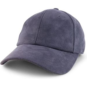 imageTrendy Apparel Shop Plain Faux Suede Leather Adjustable Structured Baseball CapDark Grey