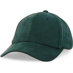 imageTrendy Apparel Shop Plain Faux Suede Leather Adjustable Structured Baseball CapForest